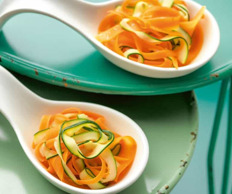thermomix top 10 vegetarian dishes steamed carrot and zucchini tagliatelle